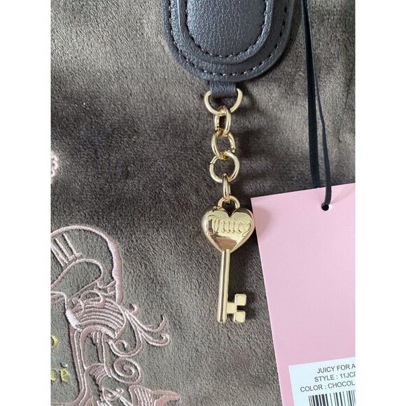 Juicy Couture Juicy For All Tote Brown Chocolate Pink Purse Bag Viral NEW - Picture 4 of 16